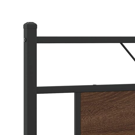 Hoofdbord 160 cm bewerkt hout en staal bruin eikenkleurig 7