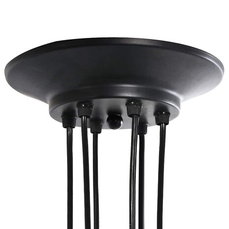 Hanglamp met 6 lamphouders E27 metaal zwart 8