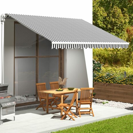 Vervangingsdoek voor luifel 4,5x3,5 m antracietkleurig en wit 1