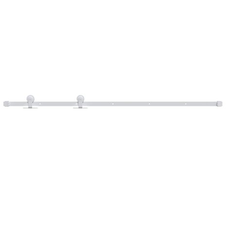 Beslagset voor schuifdeur 183 cm staal wit 2