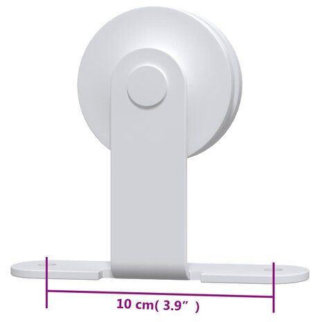 Beslagset voor schuifdeur 183 cm staal wit 8