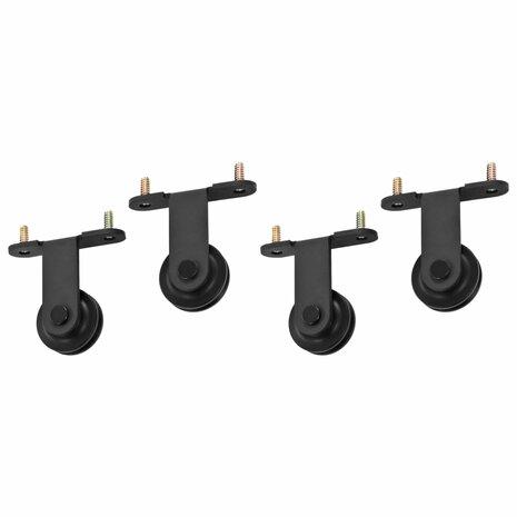 Beslagsets voor schuifdeur 2 st 183 cm staal zwart 5