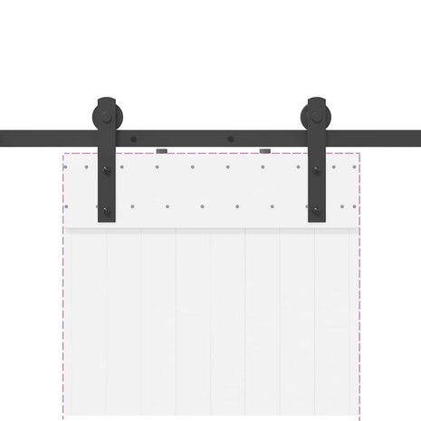 Doos met onderdelen voor schuifdeur 213,5 cm staal zwart 8