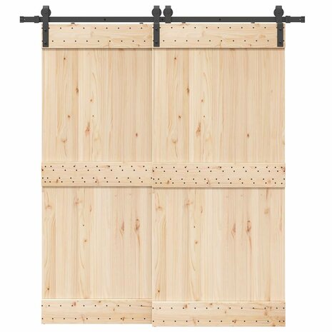 Doos met onderdelen voor schuifdeur 200 cm staal zwart 1