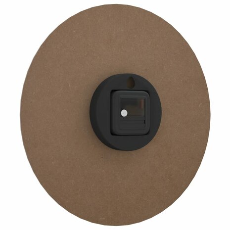 Wandklok Ø30 cm bewerkt hout geel en zwart 5