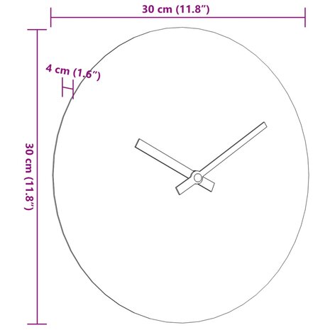 Wandklok Ø30 cm bewerkt hout geel en zwart 7