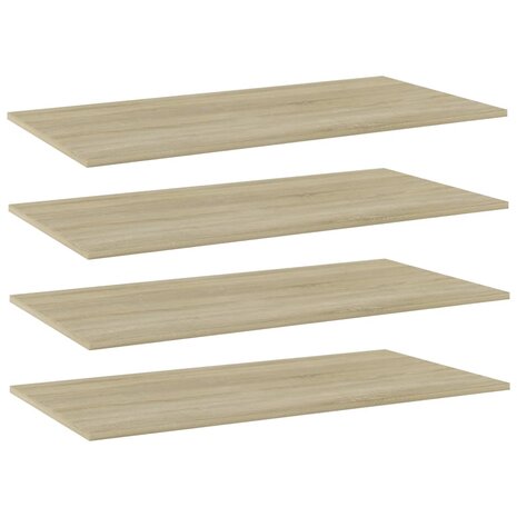 Wandschappen 4 st 80x20x1,5 cm spaanplaat sonoma eikenkleurig 1