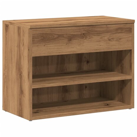Schoenenbankje 60x30x45 cm bewerkt hout artisanaal eikenkleur 2