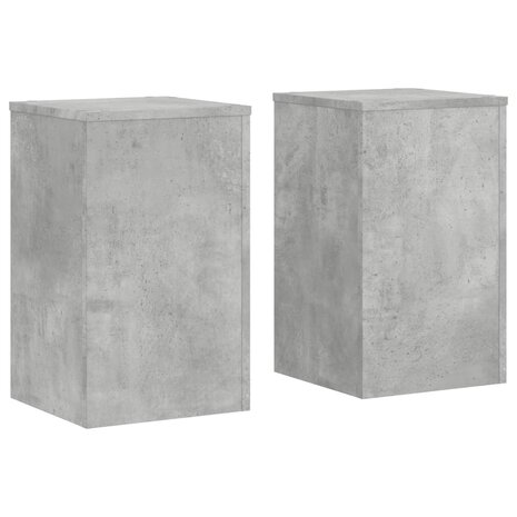 Plantenstandaards 2 st 30x30x50 cm bewerkt hout betongrijs 2
