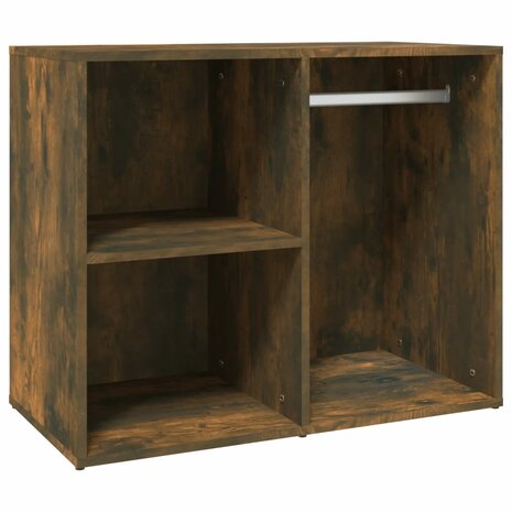 Kledingkast 80x40x65 cm bewerkt hout gerookt eikenkleurig 2