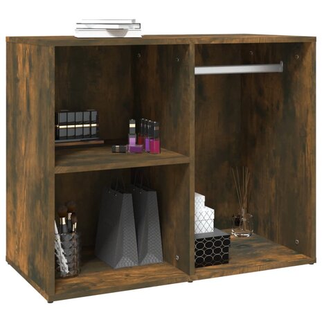 Kledingkast 80x40x65 cm bewerkt hout gerookt eikenkleurig 5
