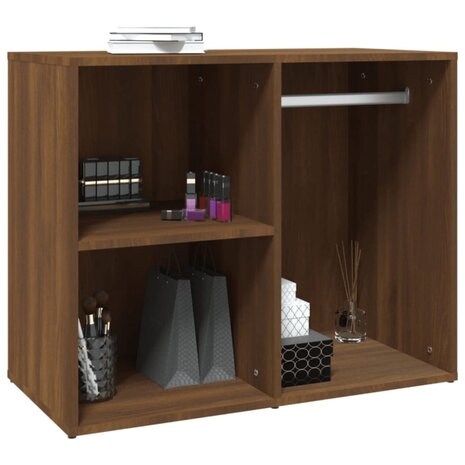 Kledingkast 80x40x65 cm bewerkt hout bruin eikenkleur 5