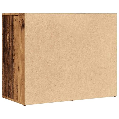 Kledingkast 80x40x65 cm bewerkt hout oud houtkleurig 6