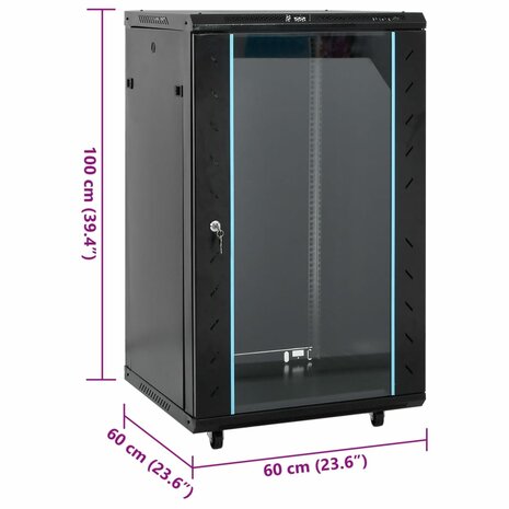 Netwerkkast 18U 19" IP20 60x60x100 cm zwart 8