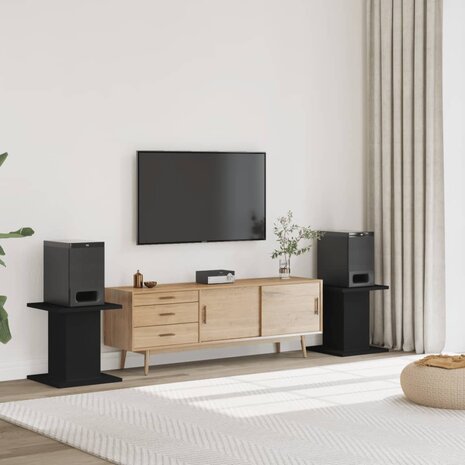 Speakerstandaards 2 st 30x30x40 cm bewerkt hout zwart 1