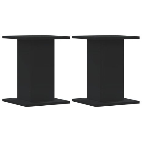 Speakerstandaards 2 st 30x30x40 cm bewerkt hout zwart 2