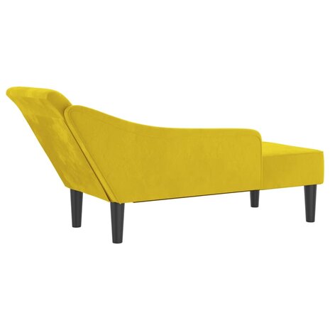 Chaise longue met kussens fluweel geel 5