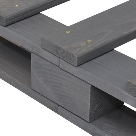 Bedframe pallet massief grenenhout grijs 180x200 cm 5