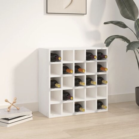 Wijnkast 56x25x56 cm massief grenenhout wit 1