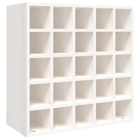 Wijnkast 56x25x56 cm massief grenenhout wit 2