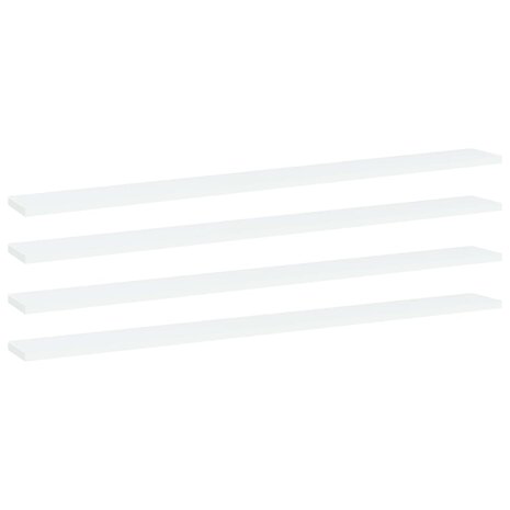 Wandschappen 4 st 100x10x1,5 cm spaanplaat wit 1