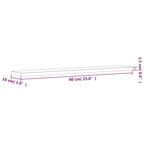 Wandschappen 4 st 60x10x1,5 cm bewerkt hout gerookt eikenkleur 9
