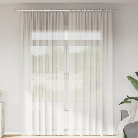 Gordijnen voile met roedezakken 2 st wit 1