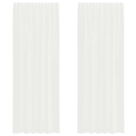Gordijnen voile met roedezakken 2 st wit 2