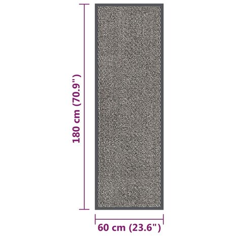 Deurmat getuft 60x180 cm lichtbruin 5