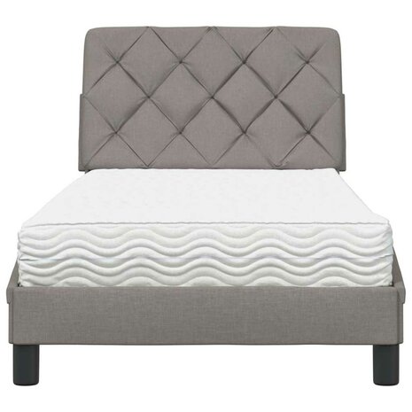 Bed met matras stof taupe 90x190 cm 5