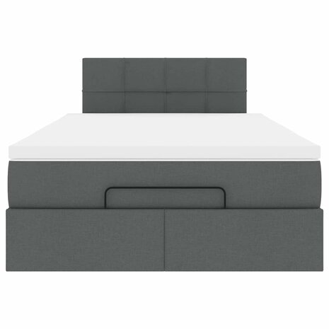Bed met matras 120x190 cm stof donkergrijs 7