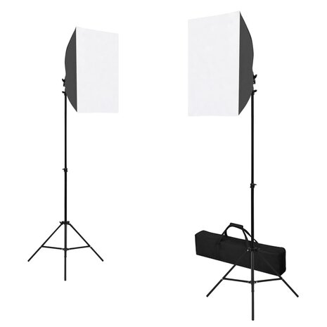 Fotostudioset met lampen, achtergrond en reflector 4