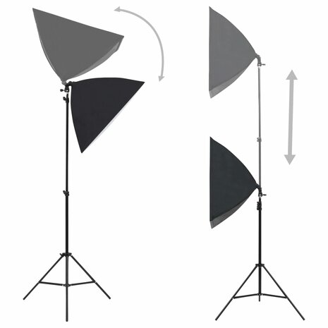 Fotostudioset met lampen, achtergrond en reflector 5