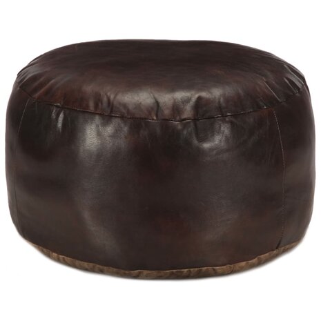 Poef 60x30 cm echt geitenleer donkerbruin 1