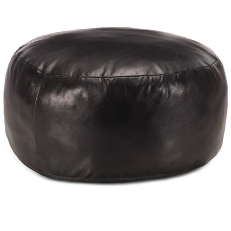 Poef 60x30 cm echt geitenleer zwart 1