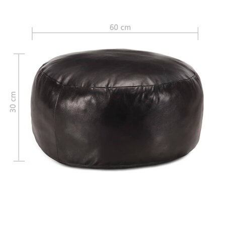 Poef 60x30 cm echt geitenleer zwart 3
