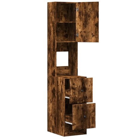 Keukenkast 35x50x180 cm bewerkt hout gerookt eikenkleurig 7