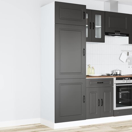 Keukenkast Kalmar bewerkt hout zwart 1