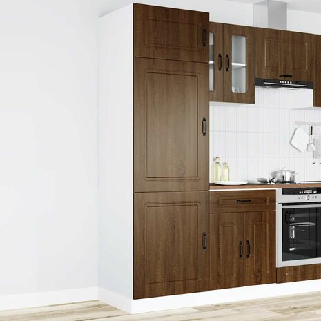 Keukenkast Kalmar bewerkt hout bruin eikenkleur 1