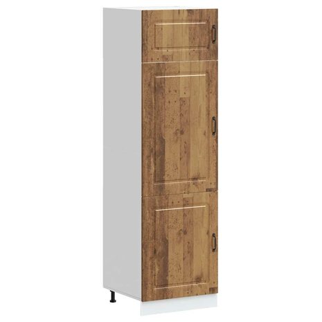 Keukenkast Kalmar bewerkt hout oud houtkleurig 2
