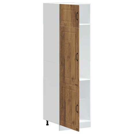 Keukenkast Kalmar bewerkt hout oud houtkleurig 4