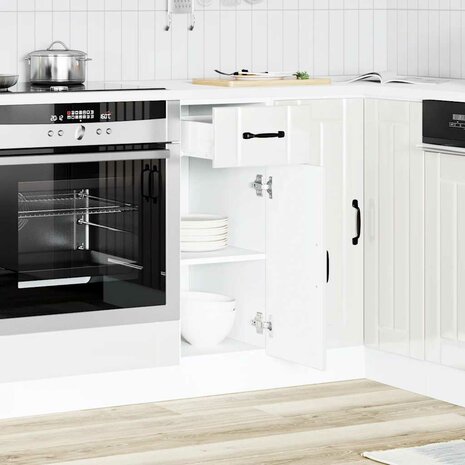 Keuken onderkast Lucca bewerkt hout hoogglans wit 2