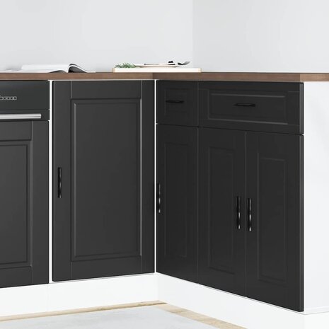 Keuken onderkast Porto bewerkt hout zwart 1