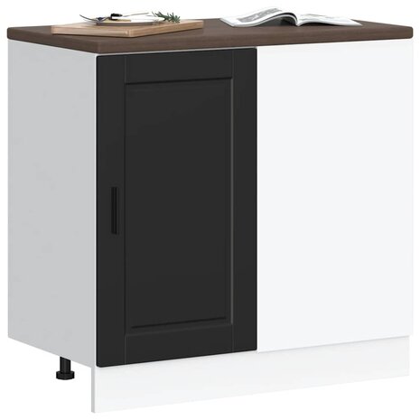 Keuken onderkast Porto bewerkt hout zwart 3