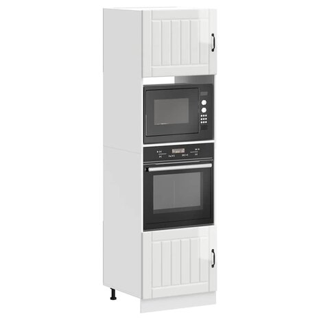 Ovenkasten 2 st Lucca bewerkt hout glanzend wit 1