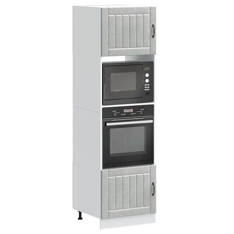 Ovenkasten 2 st Lucca bewerkt hout betongrijs 1