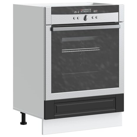 Ovenkast "Porto" bewerkt hout zwart 1