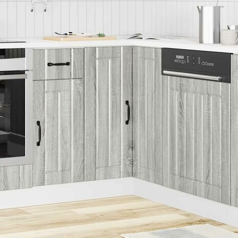 Keuken hoekonderkast Lucca bewerkt hout grijs sonoma eiken 3