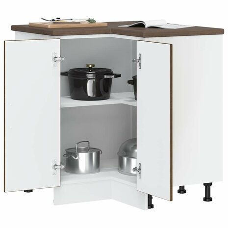 Keuken hoekonderkast Lucca bewerkt hout bruin eikenkleur 4