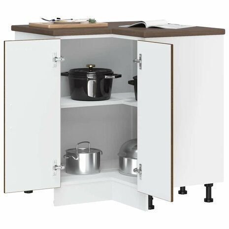 Keuken hoekonderkast "Porto" bewerkt hout bruin eikenkleur 3